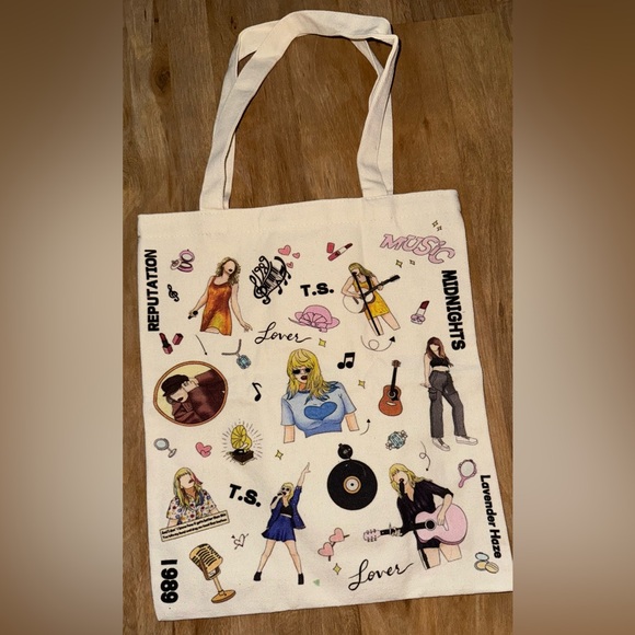 TAYLOR SWIFT SWIFTIE MERCH BAG TOTE ERAS TORTURED POETS 1989 LOVER RED - Picture 2 of 2